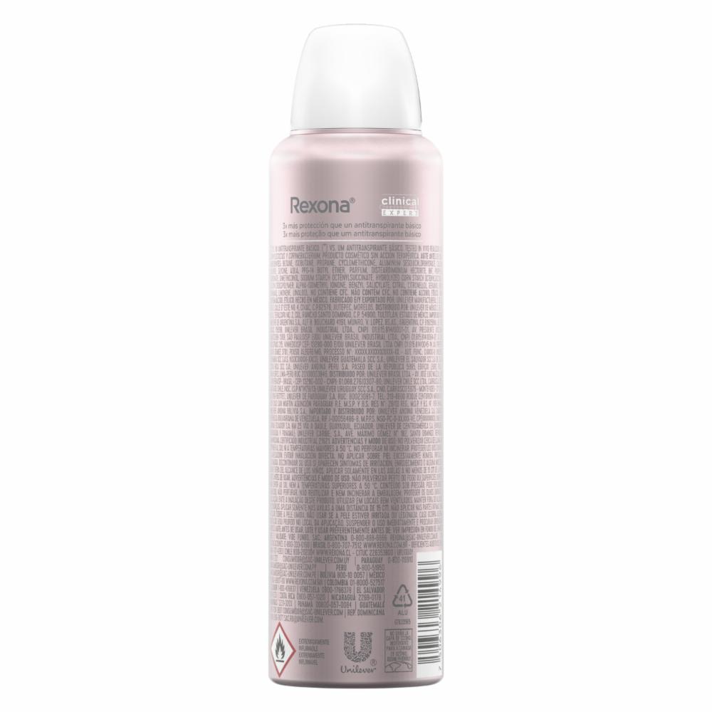 Desodorante En Aerosol Para Dama Antitranspirante Clinical Expert Antibacterial REXONA 150 Ml - Imagen 2