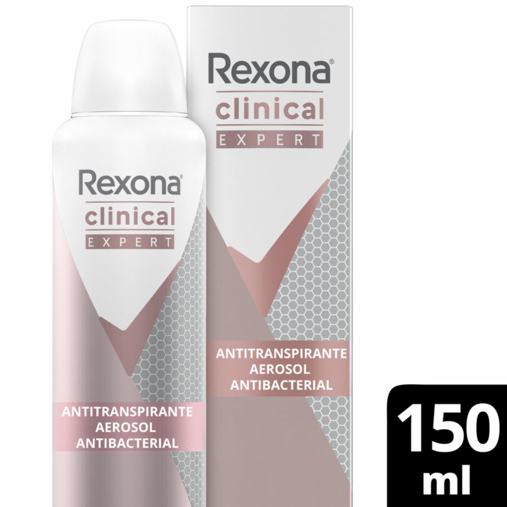 Desodorante En Aerosol Para Dama Antitranspirante Clinical Expert Antibacterial REXONA 150 Ml - Imagen 3