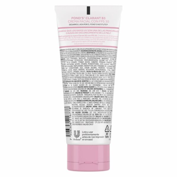 Crema Facial Clarant B3 Con Factor De Protección Solar 30 POND`S 100 G - Imagen 2