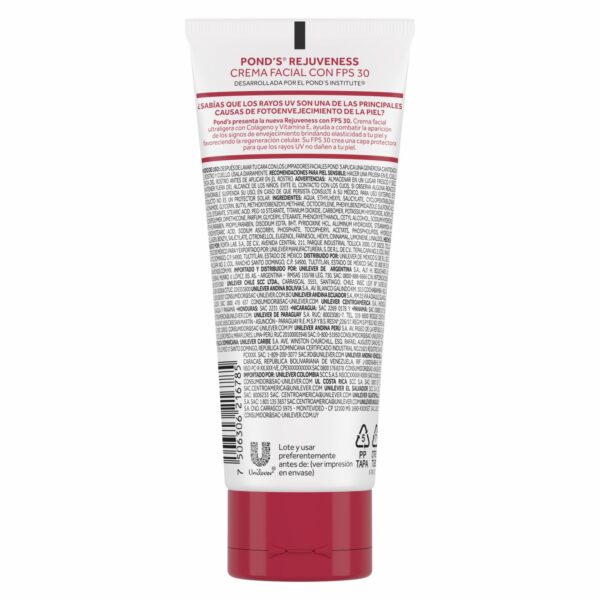 Crema Facial Rejuveness Con Factor De Protección Solar 30 POND`S 100 G - Imagen 2