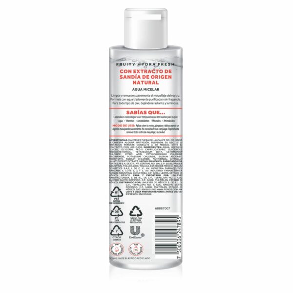 Agua Micelar Fruity Hydra Fresh Sandía POND`S 300 Ml - Imagen 2