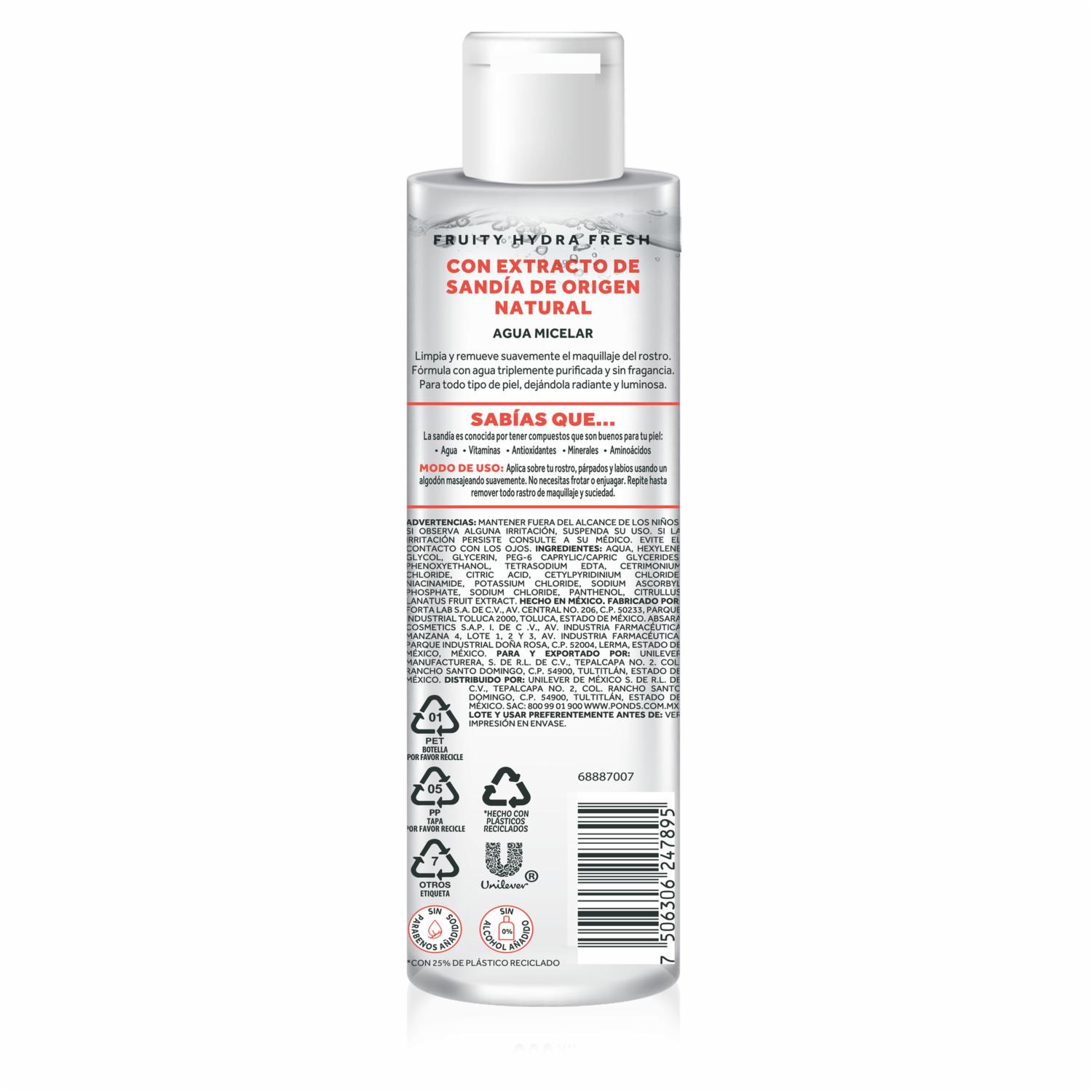 Agua Micelar Fruity Hydra Fresh Sandía POND'S 300 Ml - Imagen 2