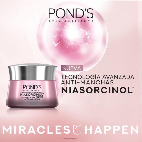 Crema De Noche Bright Miracle Niasorcinol Anti-Manchas POND´S 50 G - Imagen 4
