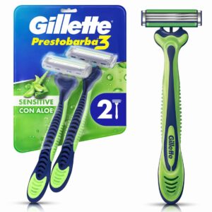 Afeitadora Desechable Caballero Prestobarba 3 Sensitive Con Aloe GILLETTE X 2 Uds