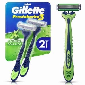 Afeitadora Desechable Caballero Prestobarba 3 Sensitive Con Aloe GILLETTE X 2 Uds