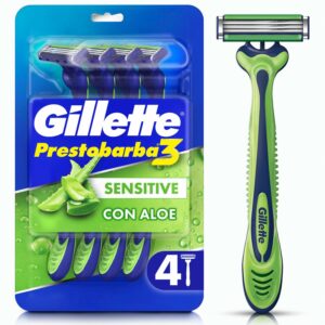 Afeitadora Desechable Caballero Prestobarba 3 Sensitive Con Aloe GILLETTE X 4 Uds