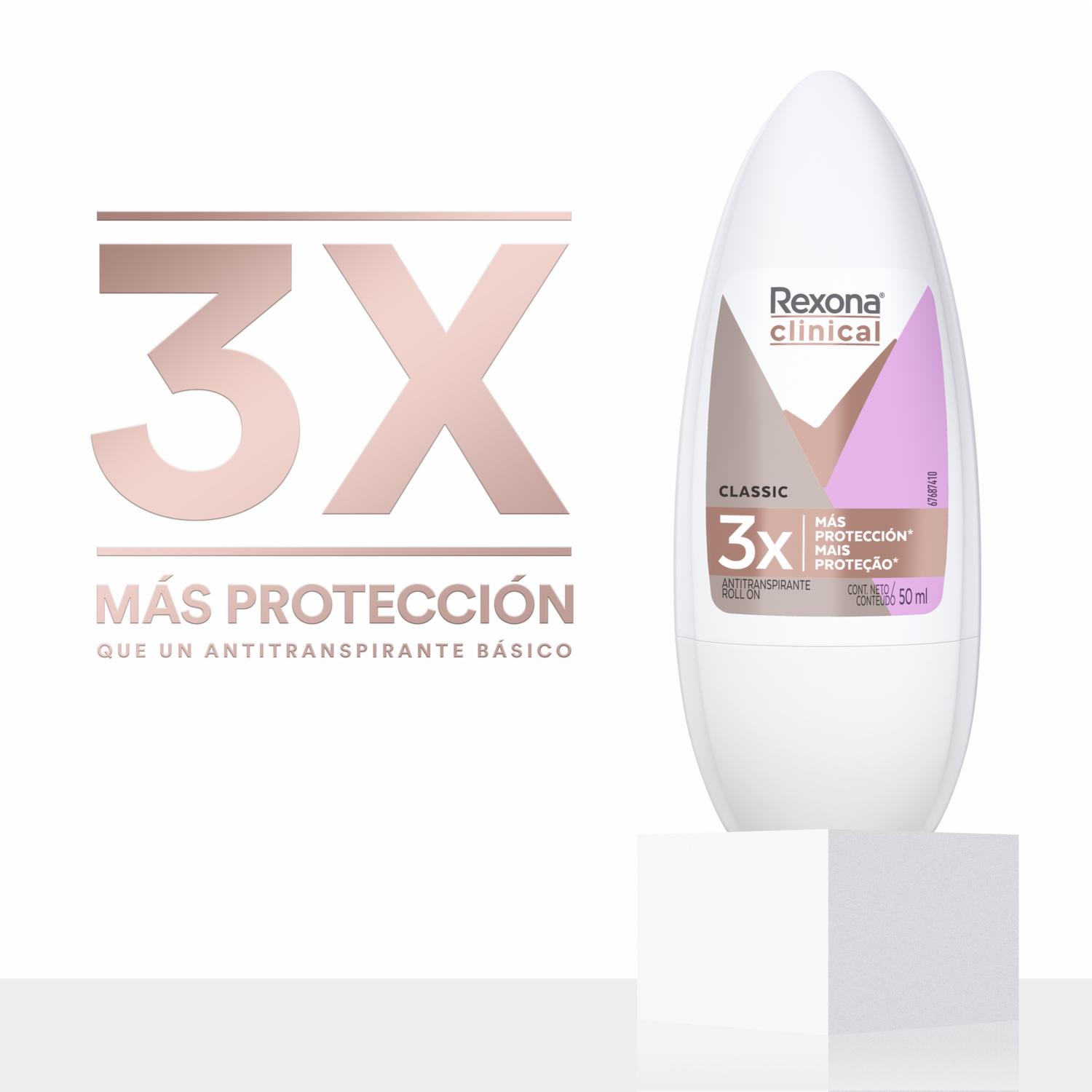 Desodorante Roll On Para Dama Clinical Expert Classic REXONA 50 Ml - Imagen 5