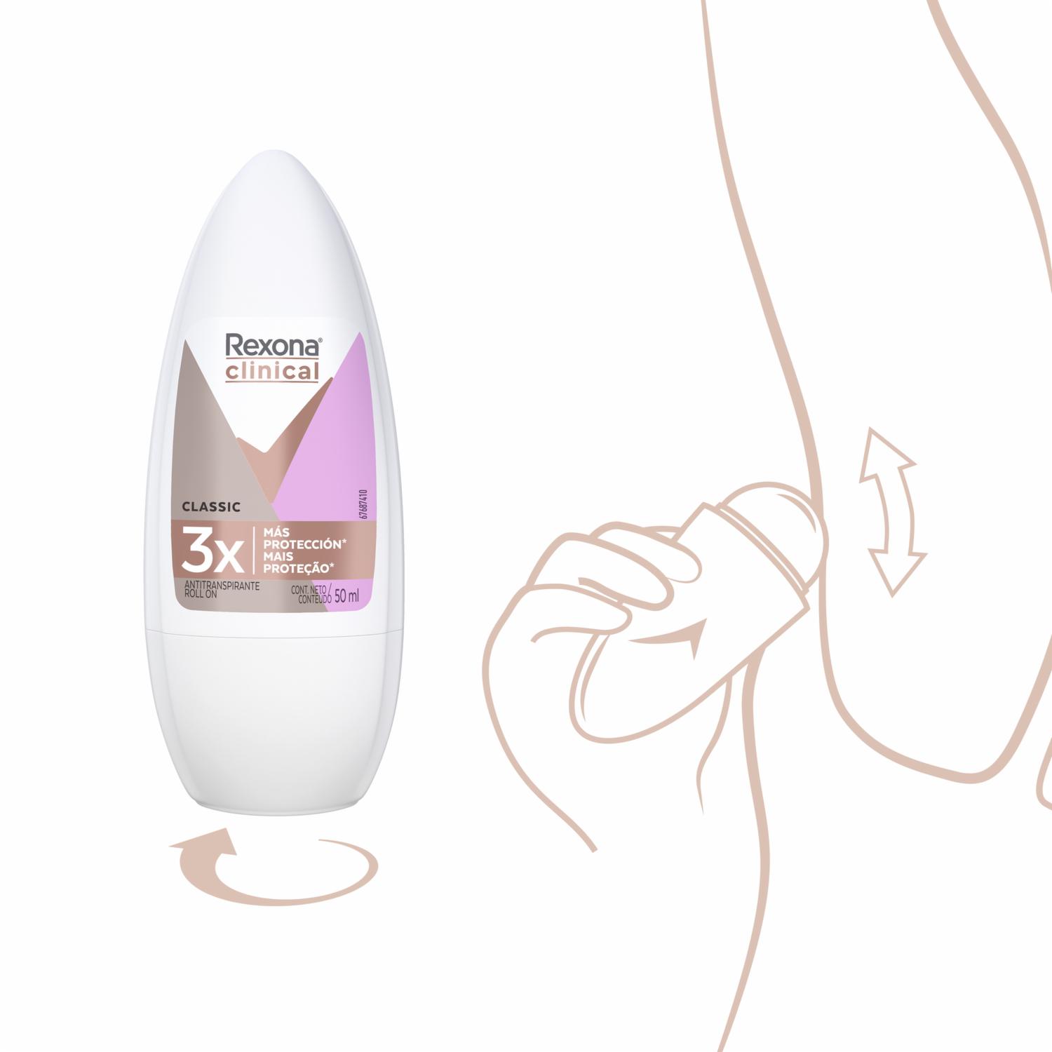 Desodorante Roll On Para Dama Clinical Expert Classic REXONA 50 Ml - Imagen 6