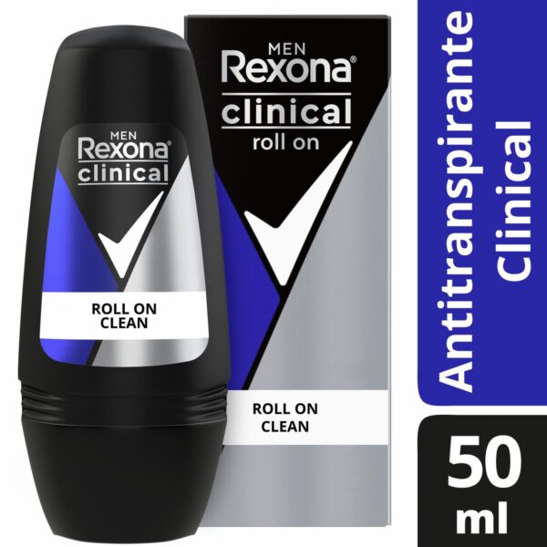 Desodorante Roll On Para Caballero Clínical Expert Clean REXONA 50 Ml - Imagen 3