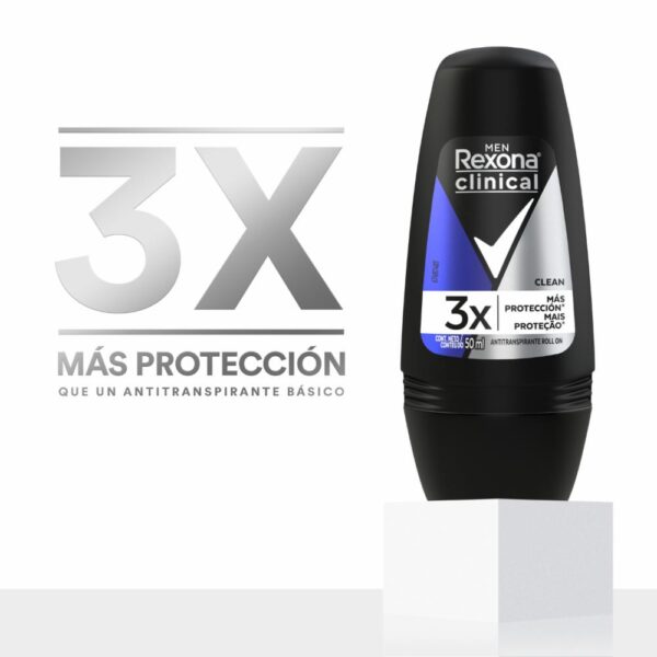 Desodorante Roll On Para Caballero Clínical Expert Clean REXONA 50 Ml - Imagen 4