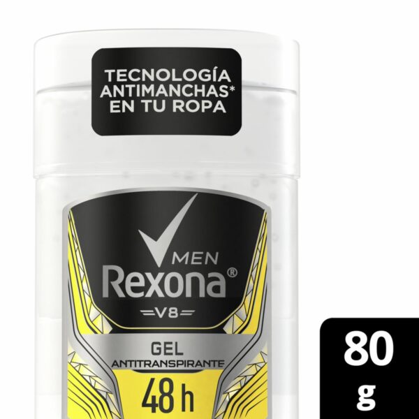Desodorante En Gel Caballero Antitranspirante V8 REXONA 80 G - Imagen 3