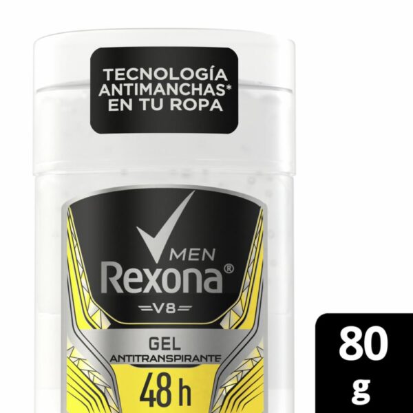 Desodorante En Gel Caballero Antitranspirante V8 REXONA 80 G - Imagen 3