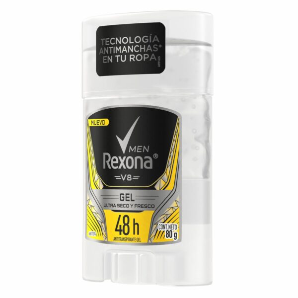 Desodorante En Gel Caballero Antitranspirante V8 REXONA 80 G - Imagen 4