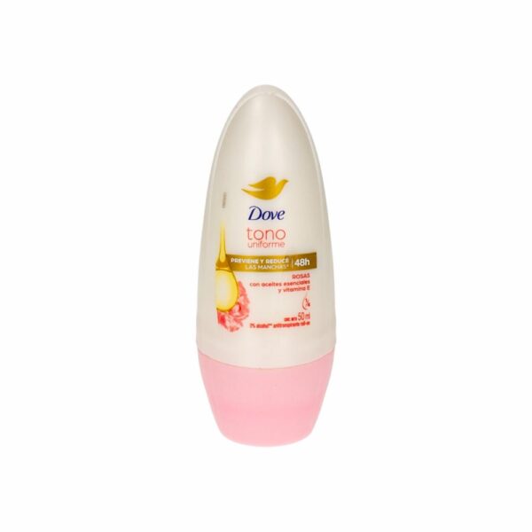 Desodorante Roll On Para Dama Fragancia Rosas Tono Uniforme DOVE 50 Ml