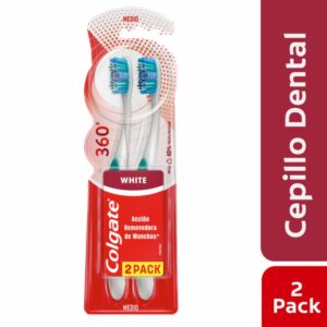 Cepillo Dental Luminouse White 360 Cerdas Medianas COLGATE 1X2 Unidades