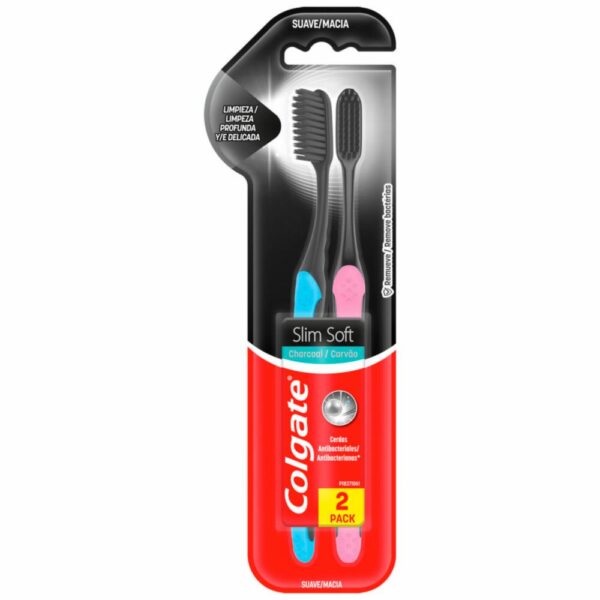 Cepillo Dental Slimsoft Charcoal COLGATE X2 Uds - Imagen 2