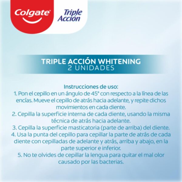 Cepillo Dental Triple Acción Extra Blancura COLGATE X2 Uds - Imagen 6