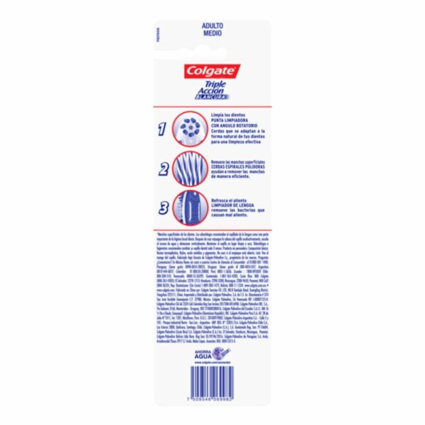 Cepillo Dental Triple Acción Extra Blancura COLGATE X2 Uds - Imagen 8
