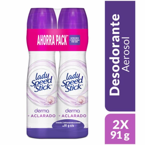 Desodorante En Aerosol Para Mujer Econopack Derma Care Y Vitamina E LADY SPEED STICK 2 X 150 Ml