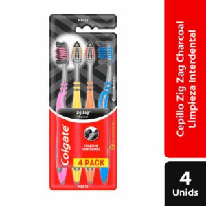 Cepillo Dental Zig Zag Carbón COLGATE X4 Uds