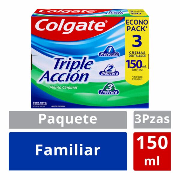 Crema Dental Triple Acción COLGATE 3X150 Ml