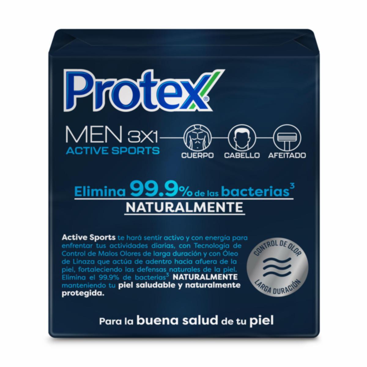 Jabón En Barra Men Active Sport Protección Antibacterial Natural PROTEX 3 X 110 G - Imagen 6