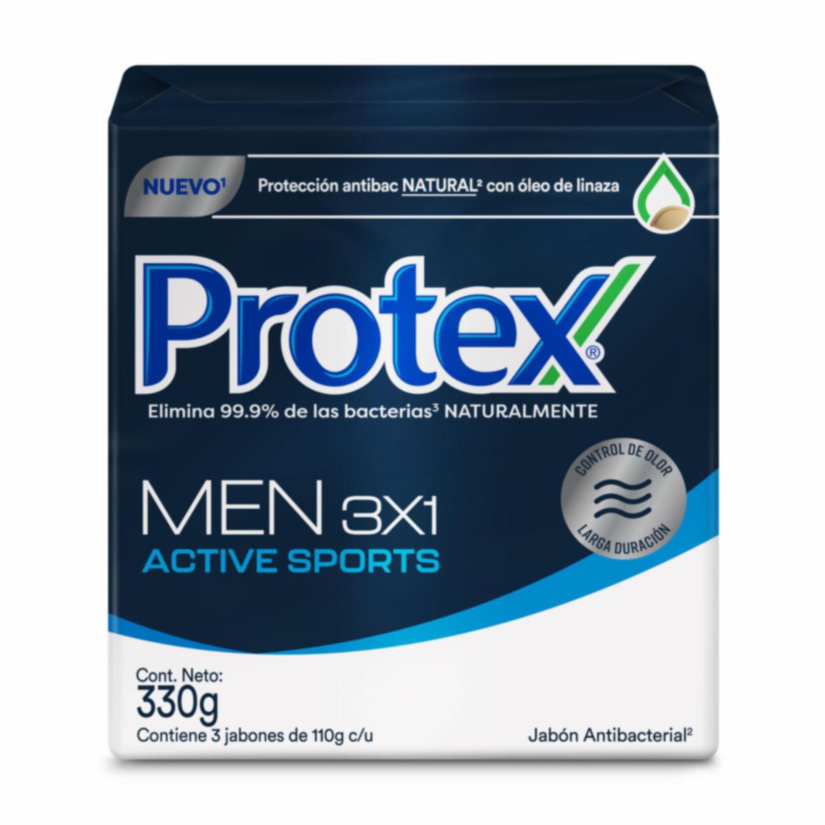 Jabón En Barra Men Active Sport Protección Antibacterial Natural PROTEX 3 X 110 G - Imagen 7