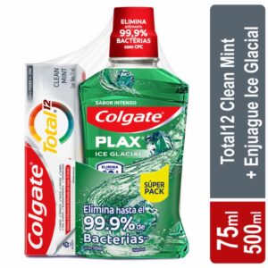 Kit Higiene Bucal Pasta Dental Total 12 75 Ml + Enjuague Bucal Colplax 500 Ml COLGATE 500Ml+75Ml