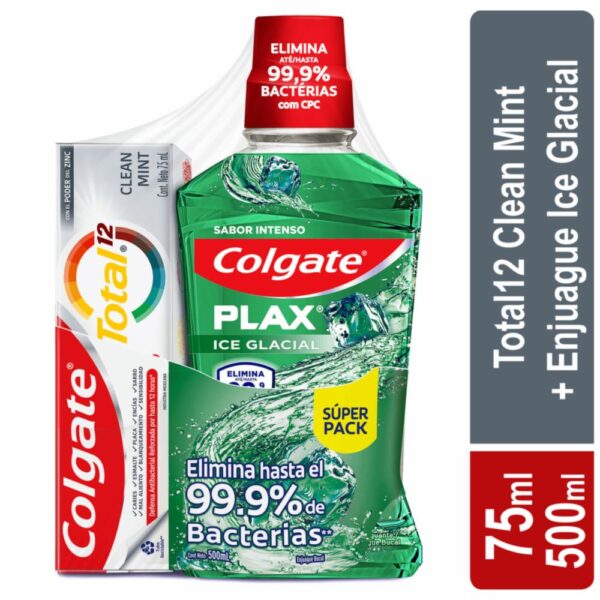 Kit Higiene Bucal Pasta Dental Total 12 75 Ml + Enjuague Bucal Colplax 500 Ml COLGATE 500Ml+75Ml