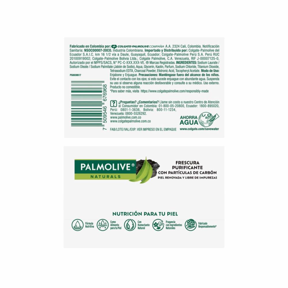 Jabón En Barra Antibacterial Carbón Limpiador PALMOLIVE 3 X 110 G - Imagen 10