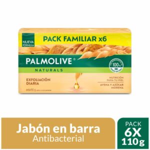 Jabón En Barra Avena y Azúcar Morena PALMOLIVE 6 X 110 G