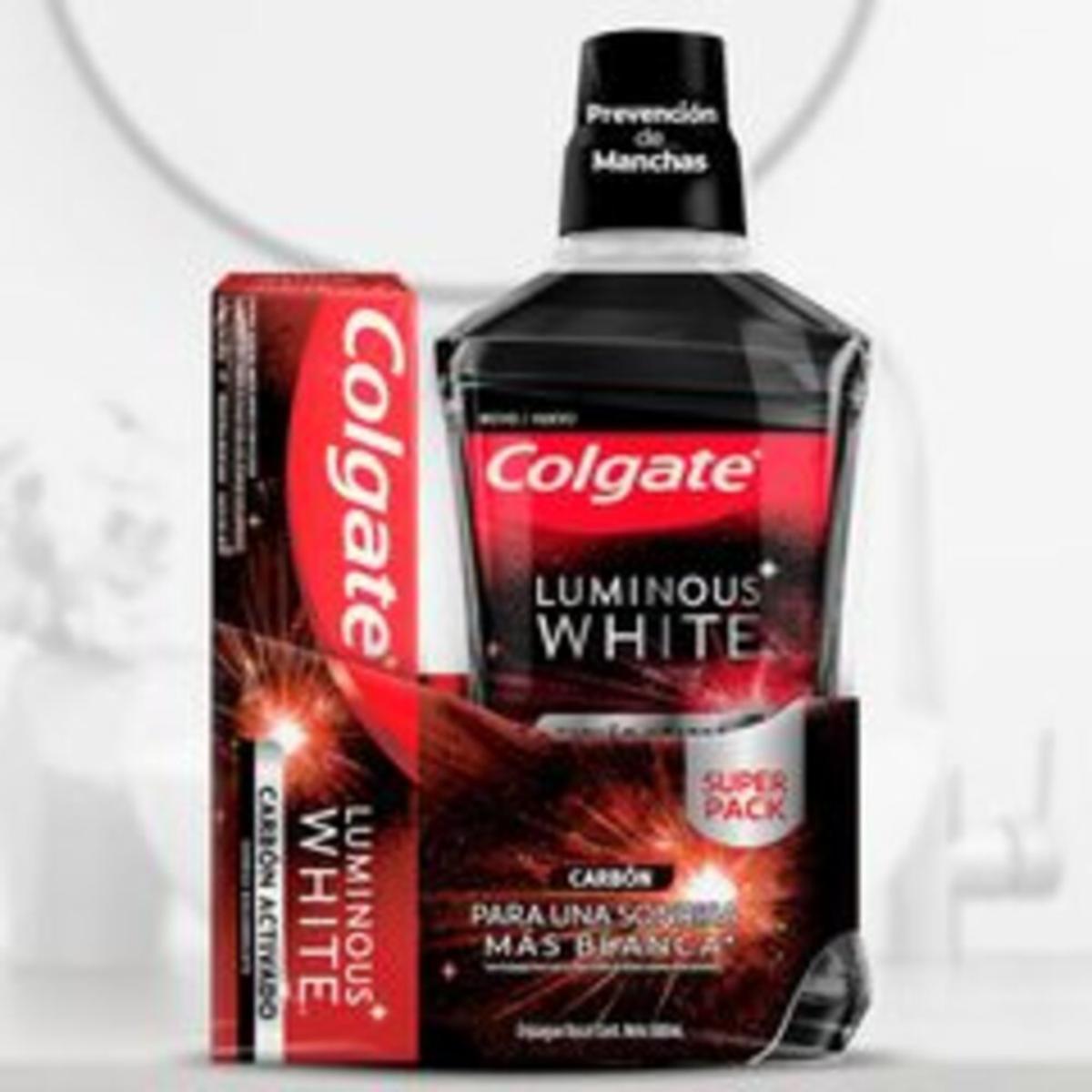 Kit Higiene Bucal Luminous White Carbón Crema Dental 75 Ml + Enjuague Bucal 500 Ml COLGATE 500Ml+75Ml - Imagen 7
