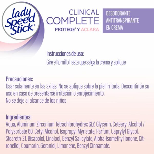 Desodorante En Barra Para Mujer Protege Y Aclara LADY SPEED STICK 55 G - Imagen 6