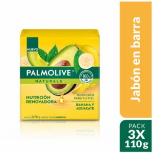 Jabón En Barra Banana Y Aguacate PALMOLIVE 3 X 110 G