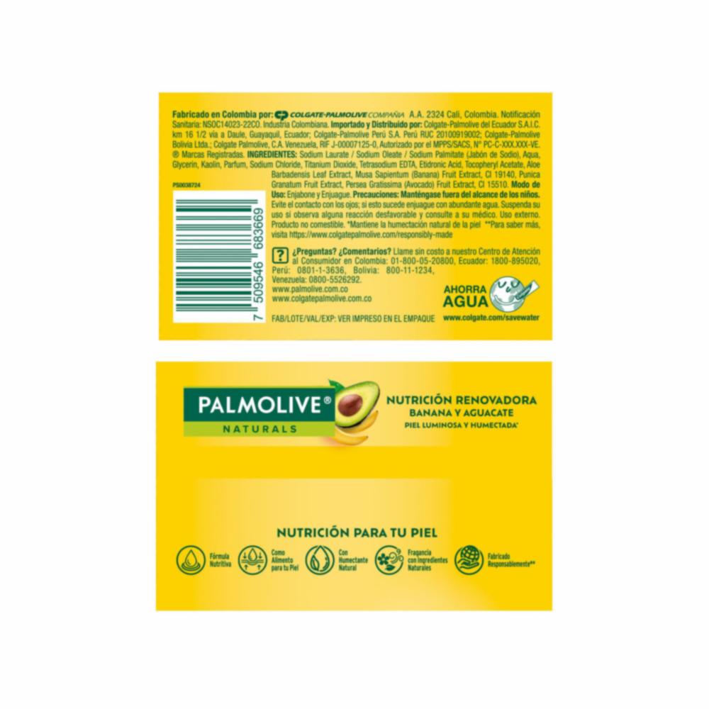 Jabón En Barra Banana Y Aguacate PALMOLIVE 3 X 110 G - Imagen 9