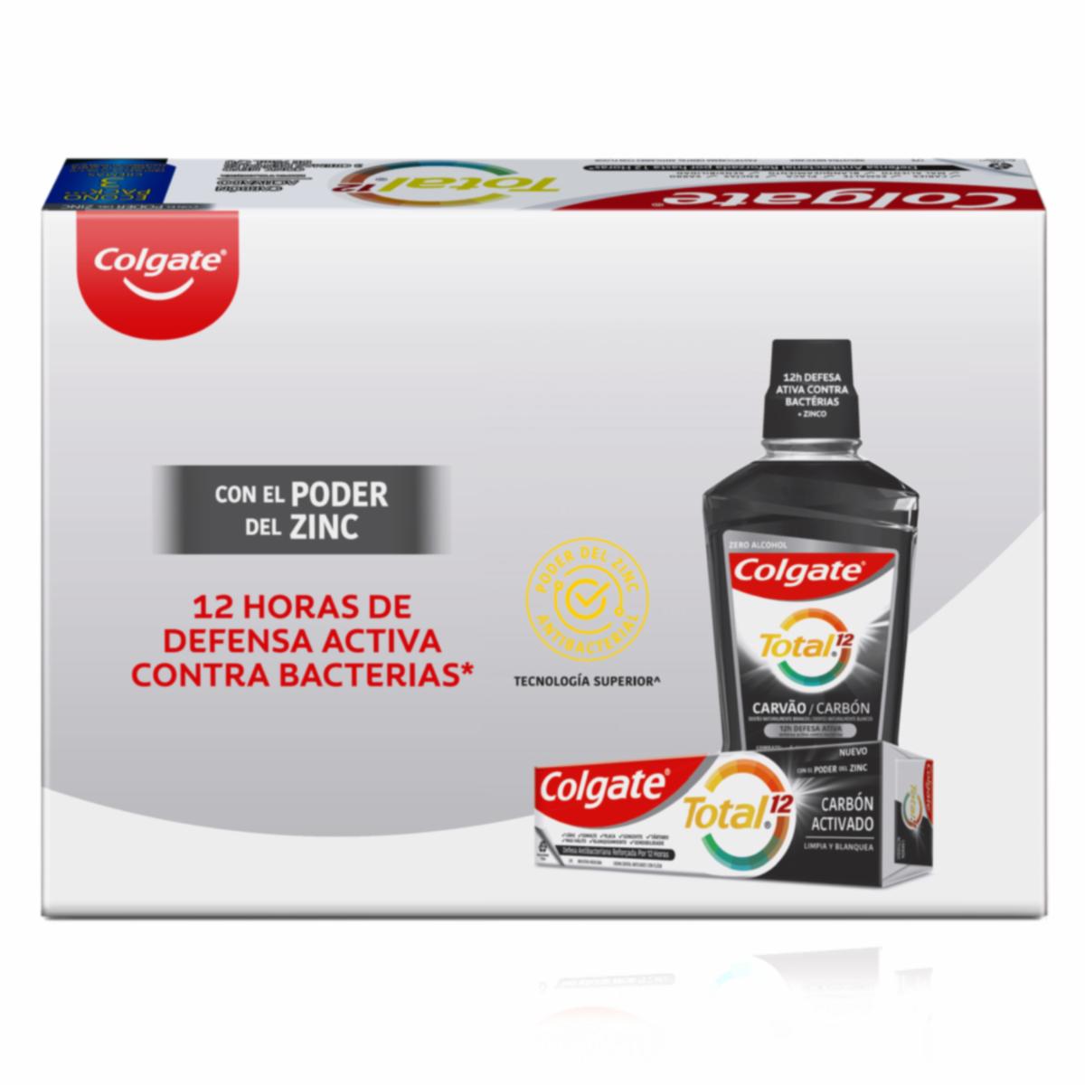 Crema Dental Total 12 Carbón Activado Con Zinc COLGATE 3 X 75 Ml - Imagen 8