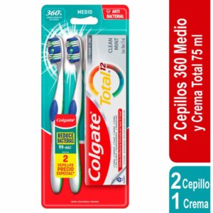 Kit Higiene Bucal 360 X2 + Pasta Dental Total 12 COLGATE X 3 Uds