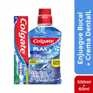 Enjuague Bucal Plax + Colgate Triple Acción COLGATE 500Ml +60 Ml