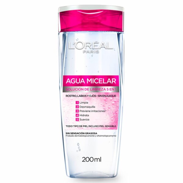 Agua Micelar 5 En 1 Para Todo Tipo De Pïel L´ORÉAL 200 Ml - Imagen 2