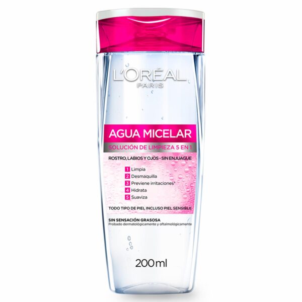 Agua Micelar 5 En 1 Para Todo Tipo De Pïel L'ORÉAL 200 Ml - Imagen 2