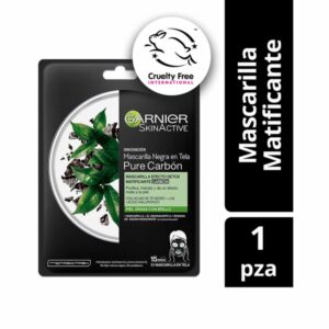 Mascarilla Facial En Tela Detox Matificante Carbón Para Piel Grasa GARNIER L´ORÉAL 1 Pza 28 G