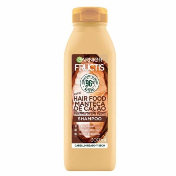 Shampoo Capilar Hair Food Manteca De Cacao Restauración Rizos FRUCTIS GARNIER L´ORÉAL 300 Ml - Imagen 2