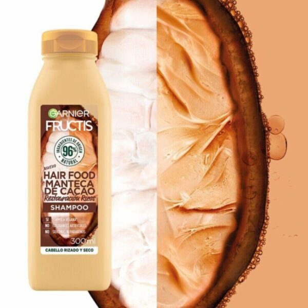 Shampoo Capilar Hair Food Manteca De Cacao Restauración Rizos FRUCTIS GARNIER L´ORÉAL 300 Ml - Imagen 3