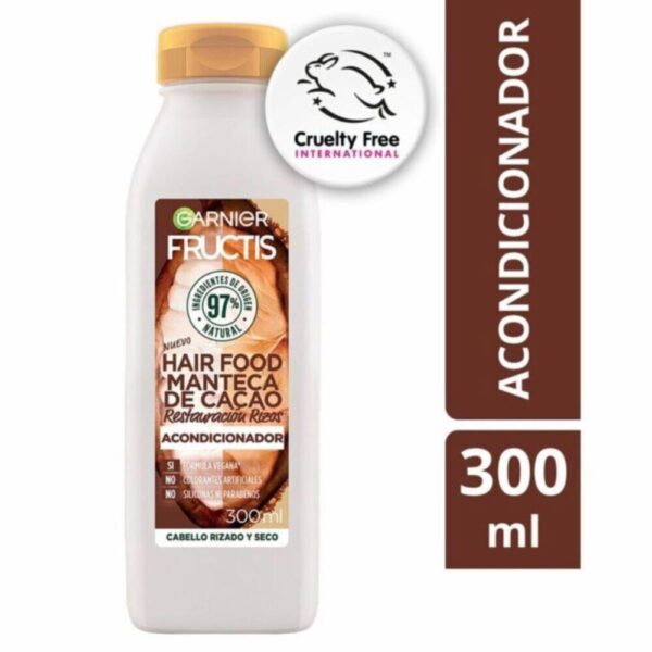 Acondicionador Capilar Hair Food Manteca De Cacao Restauración Rizos FRUCTIS GARNIER L´ORÉAL 300 Ml