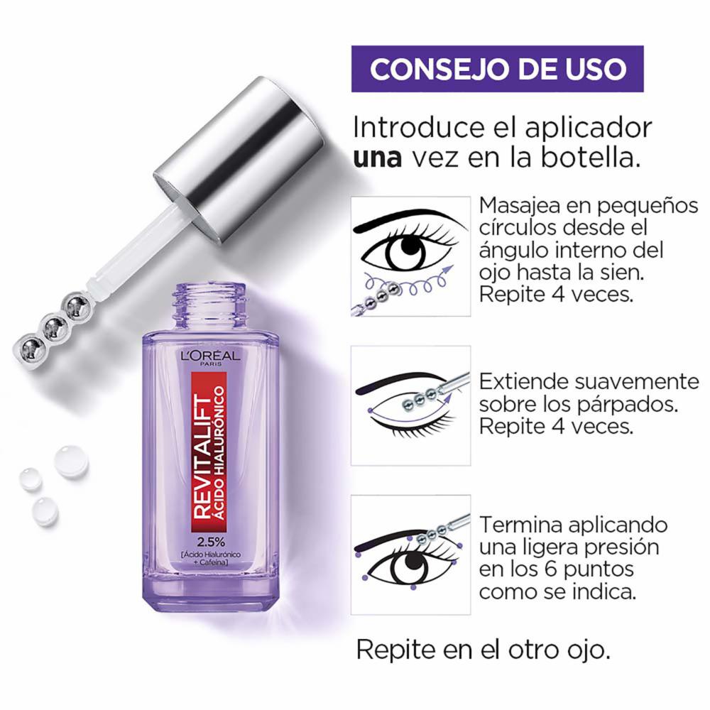 Sérum Para Contorno De Ojos Rellenador Con Ácido Hialurónico Revitalift L'ORÉAL 20 Ml - Imagen 5