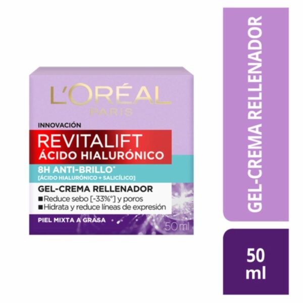 Gel-crema Facial Rellenador Con Ácido Hialurónico Revitalift L´ORÉAL 30 Ml