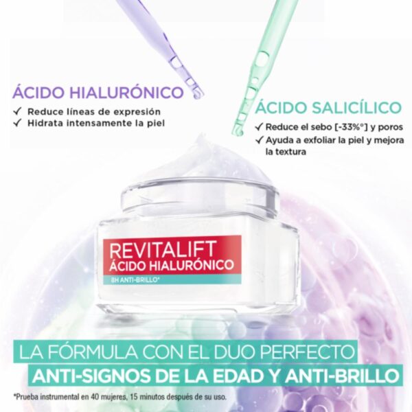 Gel-crema Facial Rellenador Con Ácido Hialurónico Revitalift L´ORÉAL 30 Ml - Imagen 5
