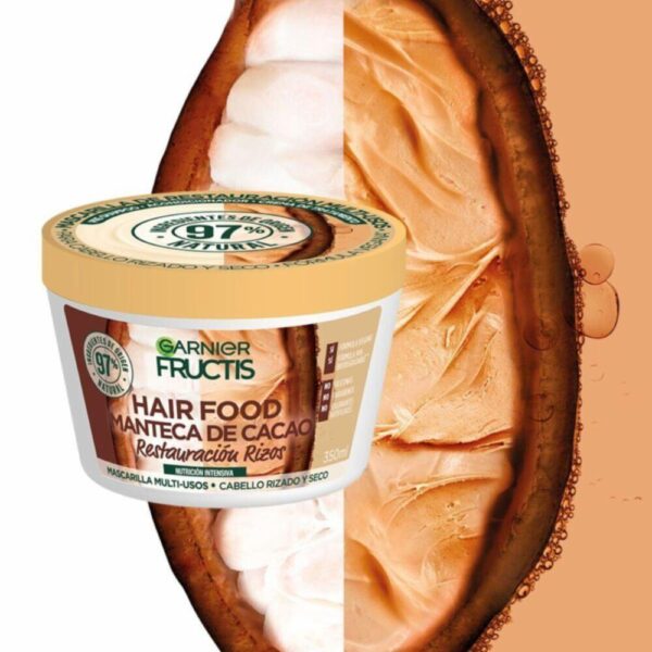 Mascarilla Capilar Hair Food Manteca De Cacao Restauración Rizos FRUCTIS GARNIER L´ORÉAL 350 Ml - Imagen 3