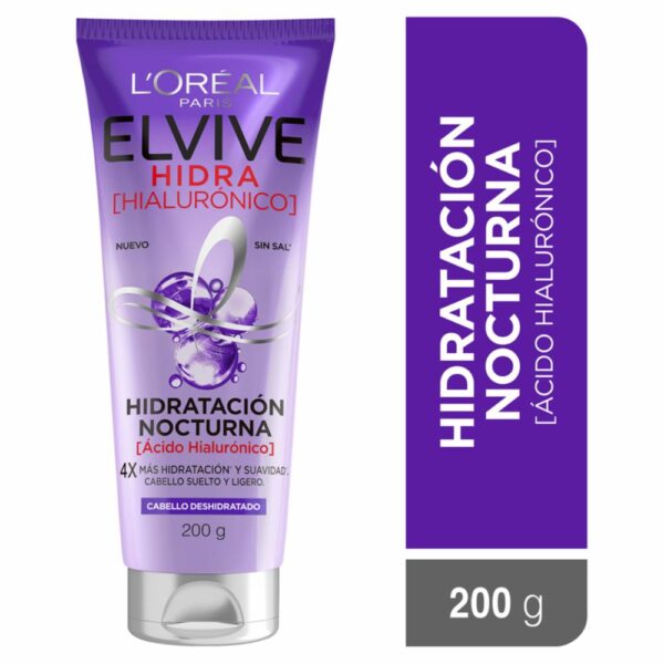 Mascarilla Capilar Hidra Hialurónico Hidratación Nocturna ELVIVE L´ORÉAL 200 G