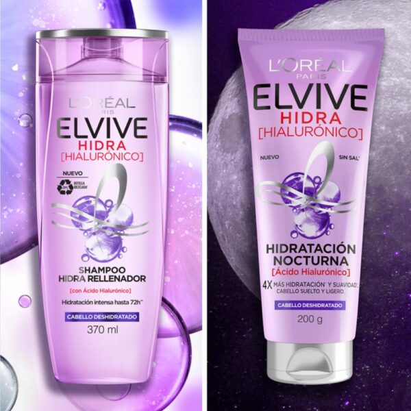 Mascarilla Capilar Hidra Hialurónico Hidratación Nocturna ELVIVE L´ORÉAL 200 G - Imagen 6